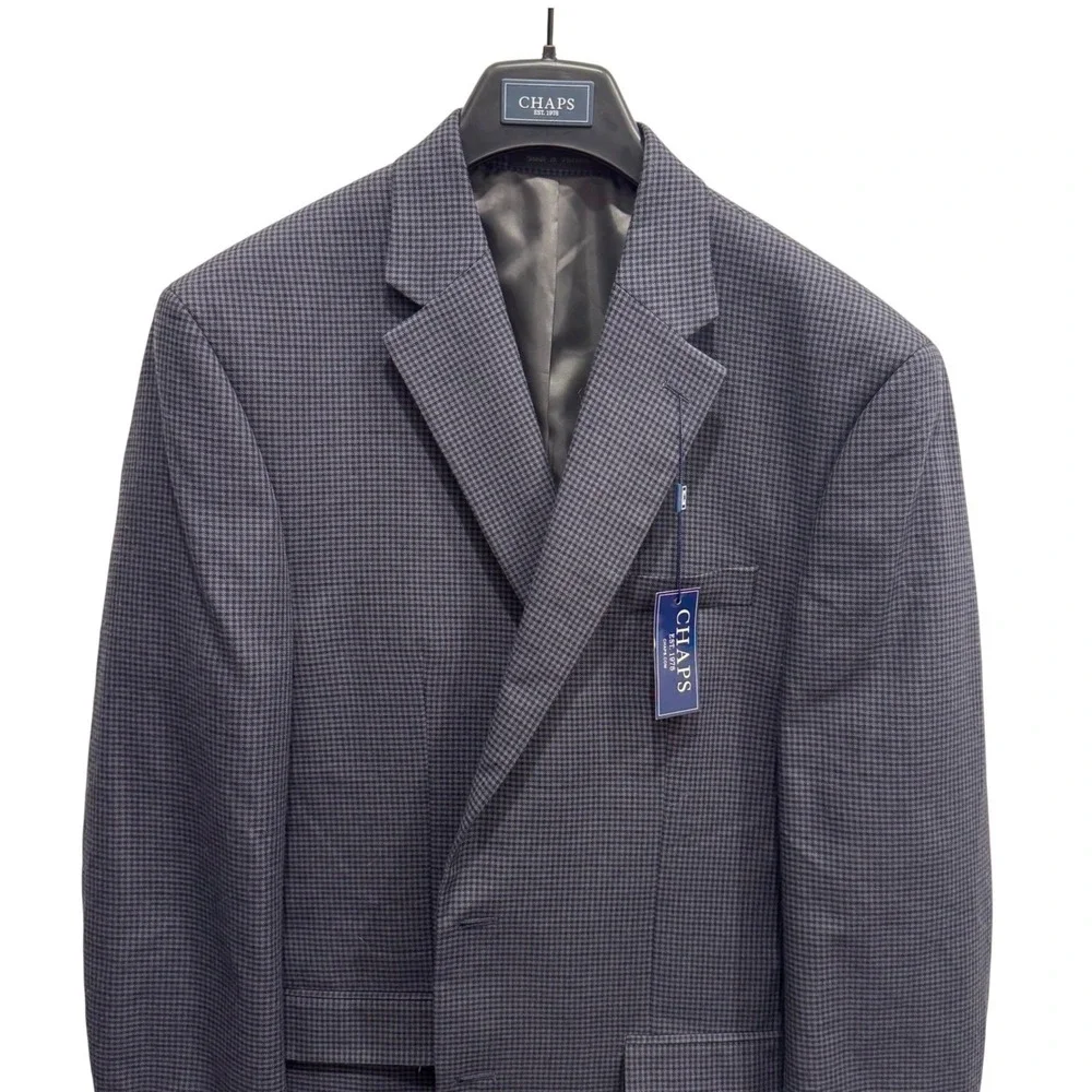 Chaps Men's Grey/Black Check Blazer –‎ 42 Long, Classic Fit
